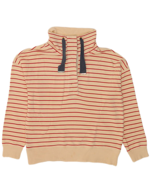 Felpa da donna Joules vestibilità ampia, maglione UK 12, medio, bianco sporco a righe