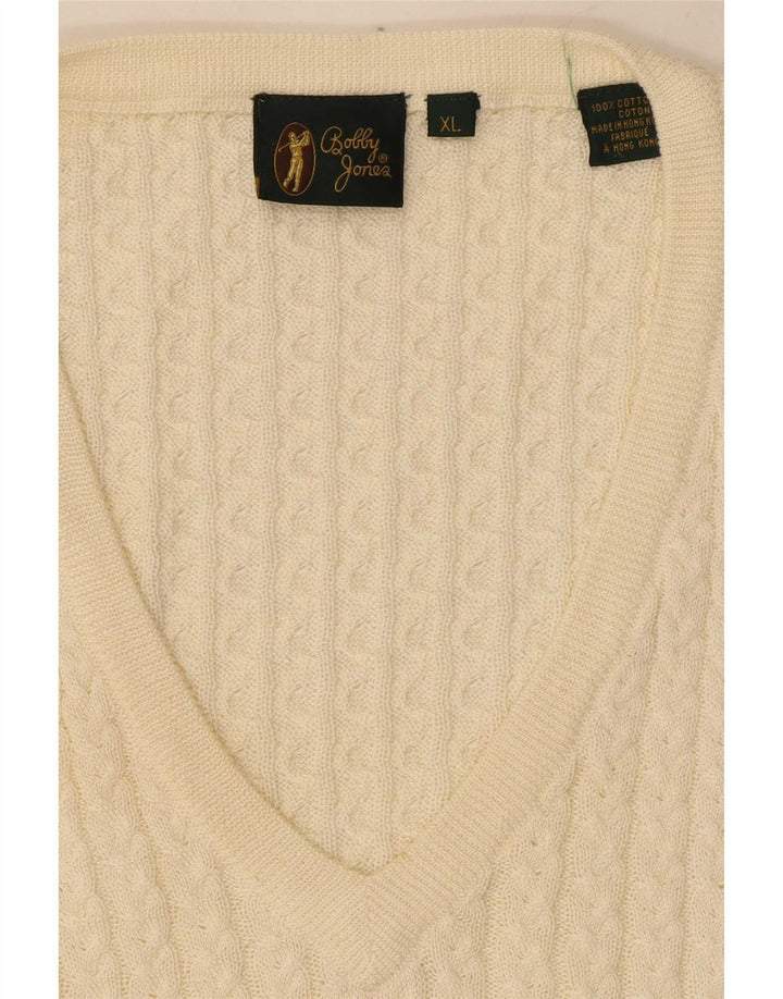 Canottiera da uomo Bobby Jones XL in cotone bianco sporco