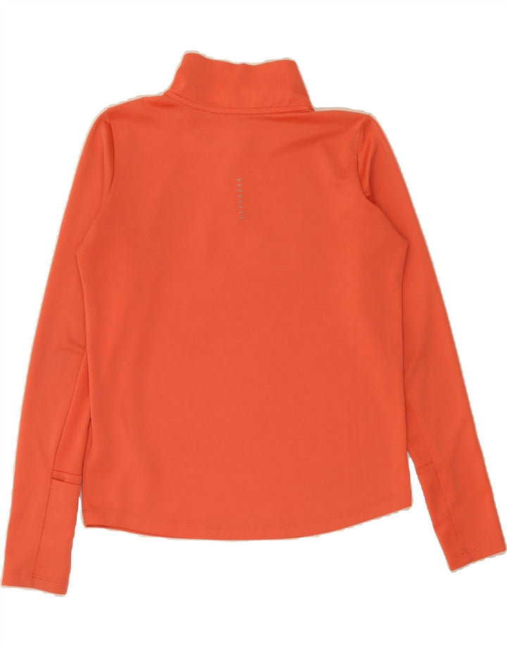 NIKE Womens Graphic Zip Neck Pullover Tracksuit Top UK 10 Small Orange Vintage Nike and Second-Hand Nike from Messina Hembry 