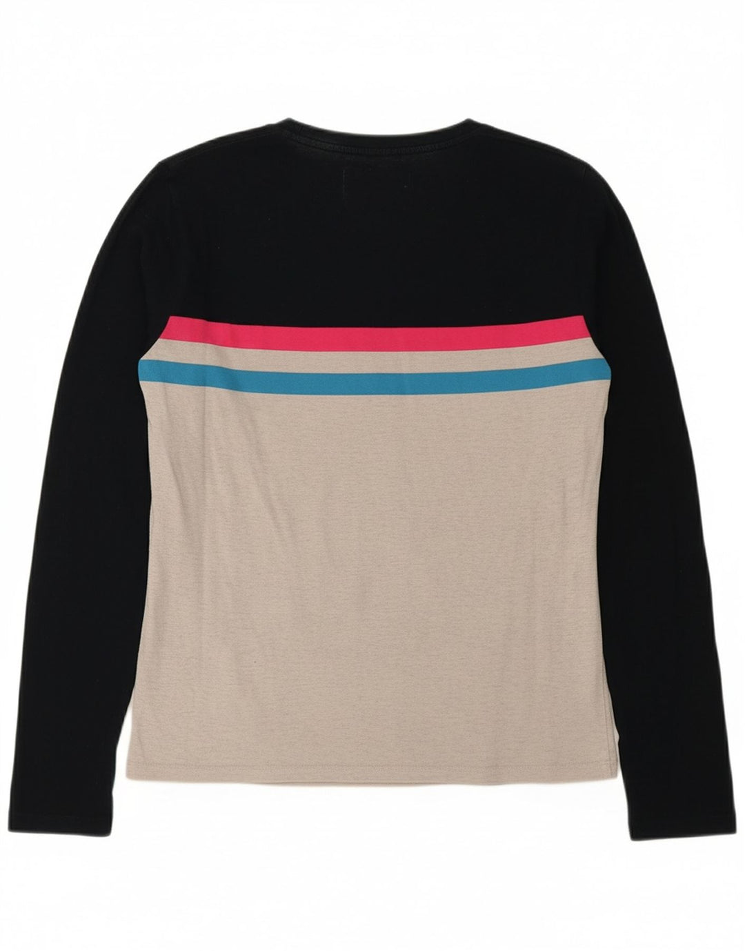 SUPERDRY Womens Top Long Sleeve UK 16 Large Grey Colourblock Cotton