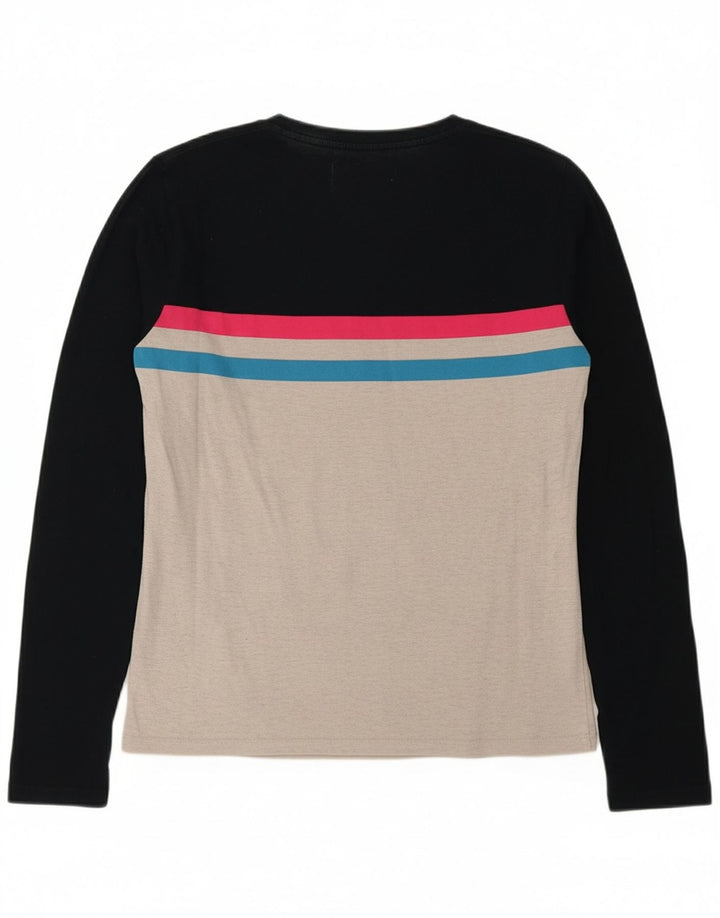 SUPERDRY Womens Top Long Sleeve UK 16 Large Grey Colourblock Cotton