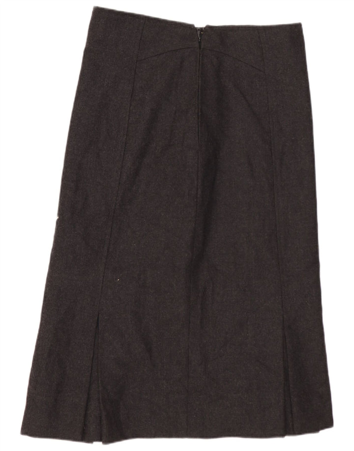 Gonna a trapezio da donna vintage IT 44 media W28 lana grigia