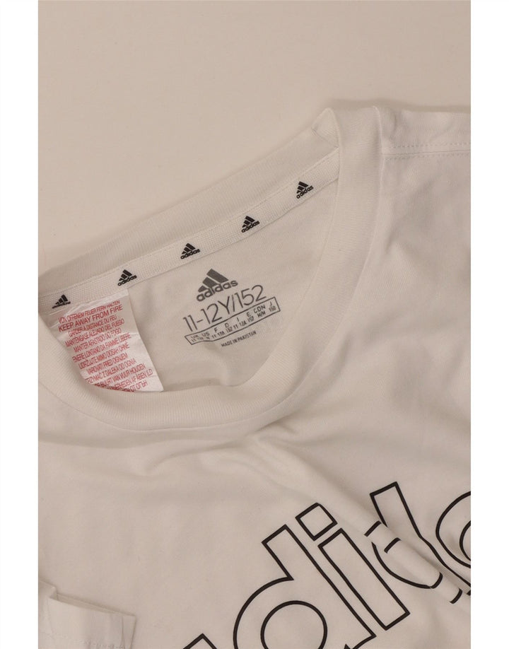 Maglietta grafica Adidas da ragazzo, 11-12 anni, bianca