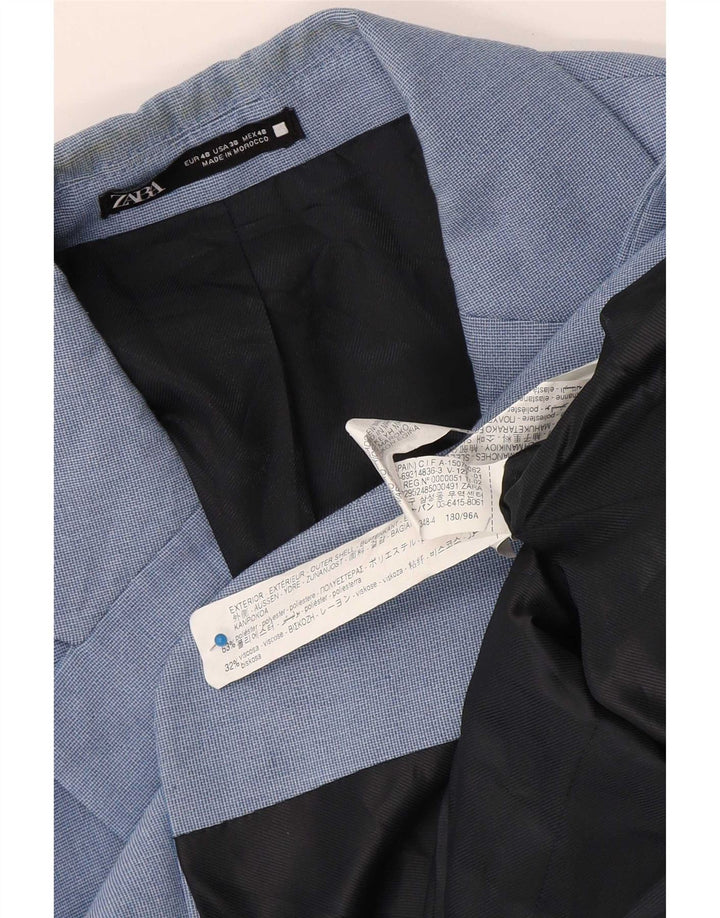Giacca blazer a 2 bottoni da uomo Zara EU 48 poliestere blu medio