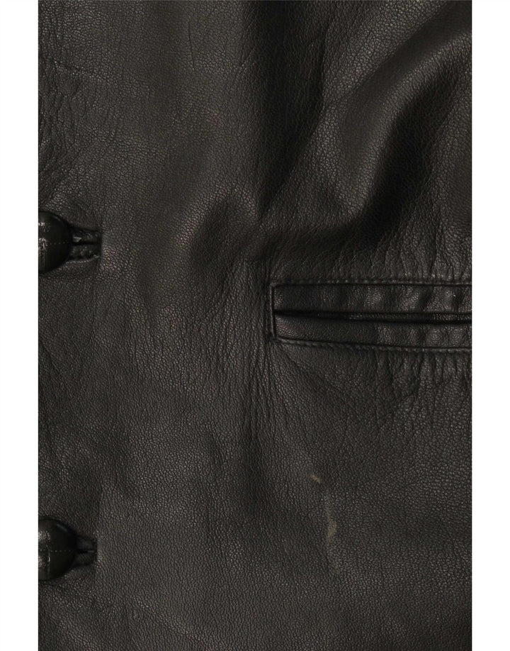Giacca in pelle da uomo Milan UK 38 media nera classica