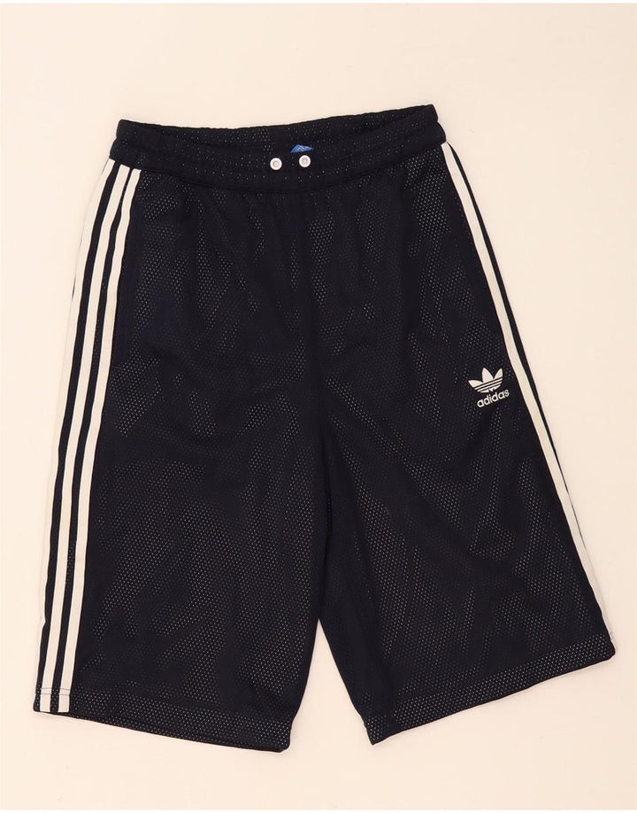 Pantaloncini sportivi da uomo Adidas piccoli in poliestere blu navy