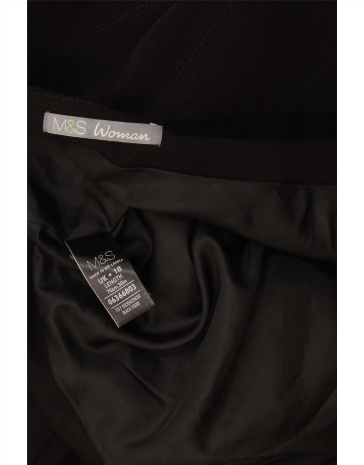 Gonna a trapezio da donna Marks & Spencer UK 18 XL W40 poliestere nero