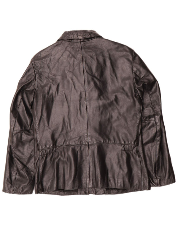 Giacca in pelle da donna Benetton UK 14 media pelle nera