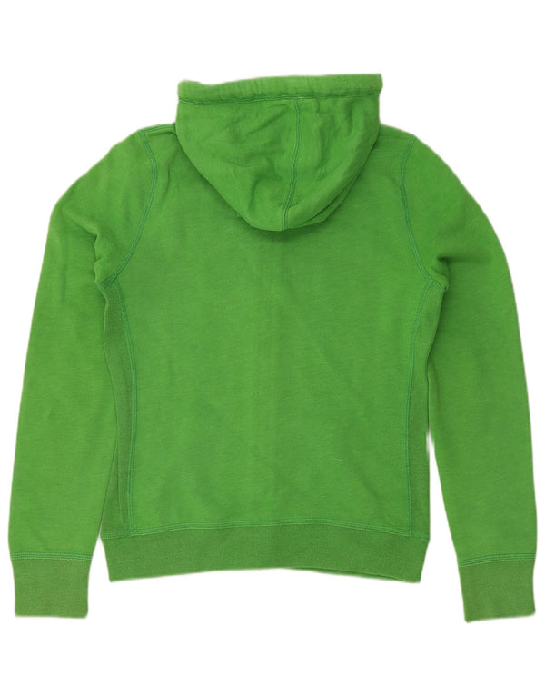 ABERCROMBIE & FITCH Maglione con cappuccio e zip grafica da donna UK 14 Verde medio
