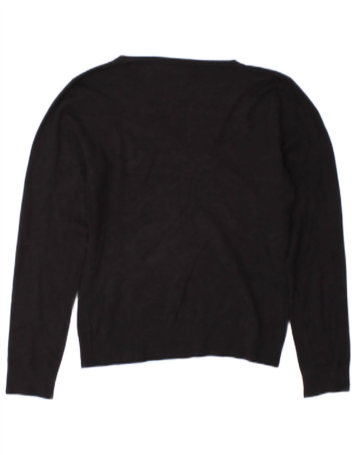 Maglione Zara da donna con scollo a V UK 12 Rayon nero medio