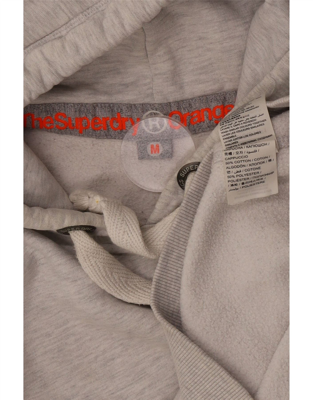 Felpa con cappuccio da donna Superdry UK 14 cotone grigio medio
