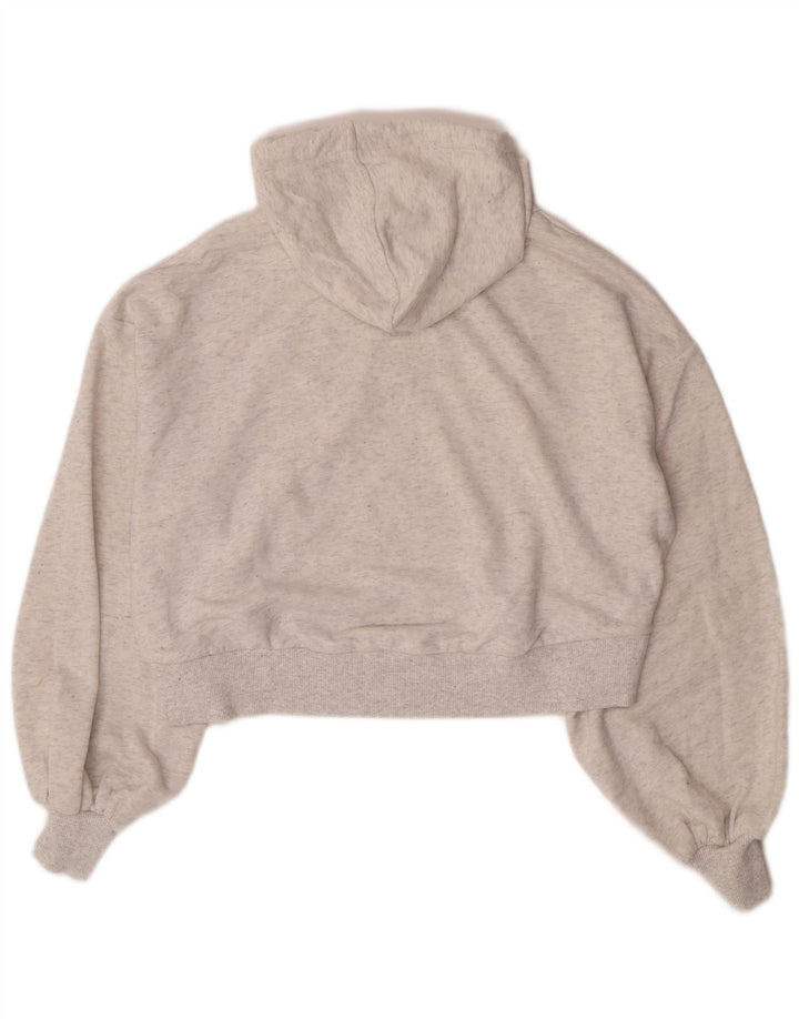 Felpa con cappuccio corta grafica oversize da donna Puma UK 10 piccola in cotone grigio
