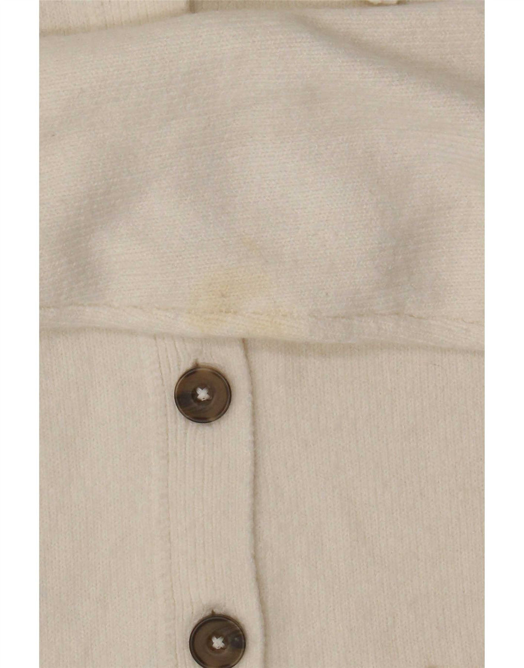 Maglione cardigan corto da donna Marks & Spencer UK 10 piccolo poliestere bianco