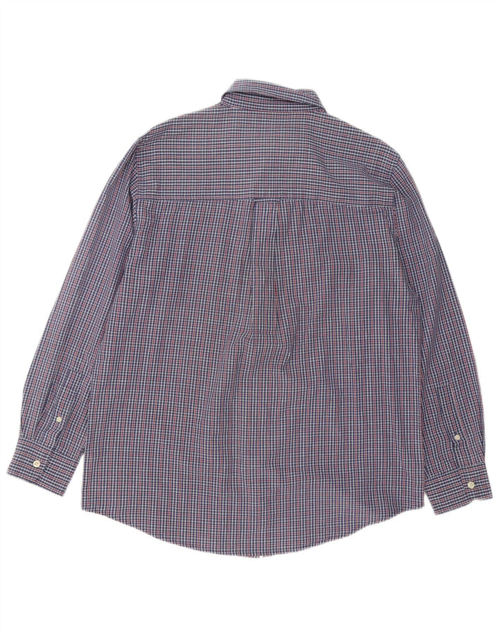 Camicia da uomo Chaps in cotone a quadretti blu medio