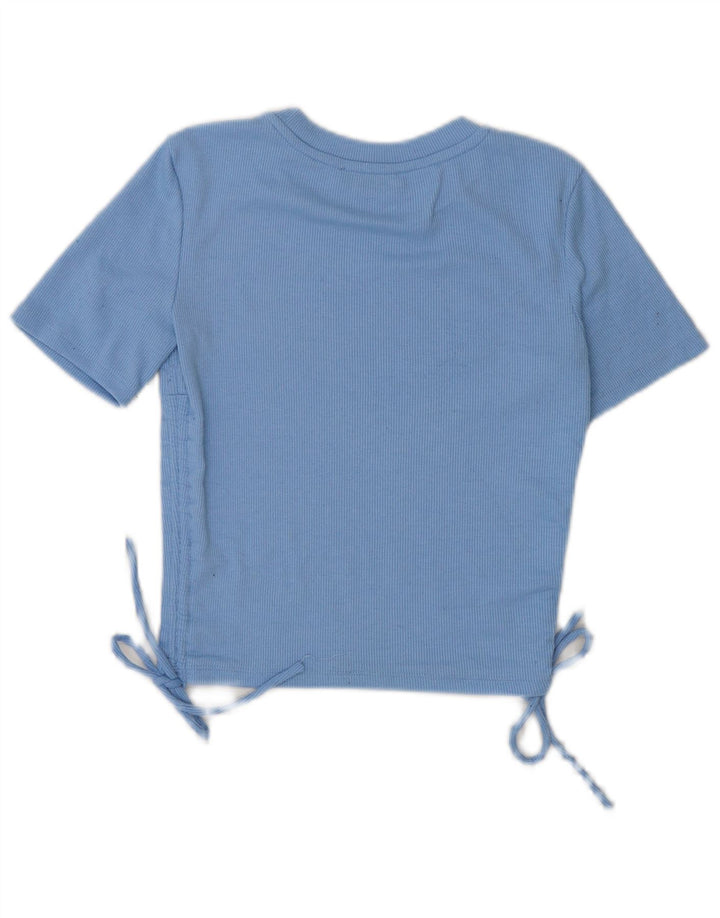 T-shirt corta da donna Zara UK 10 piccola blu