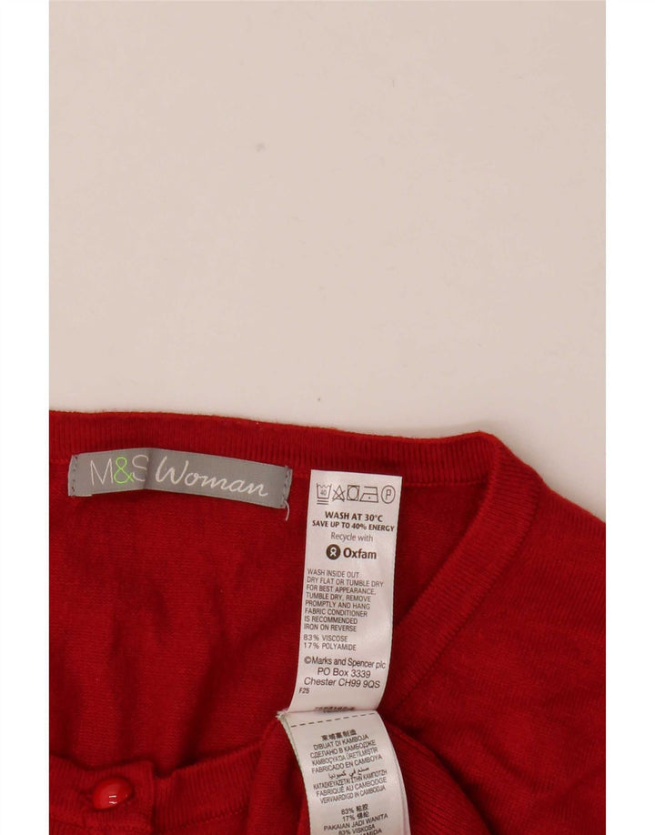 Maglione cardigan da donna Marks & Spencer UK 18 XL viscosa rossa