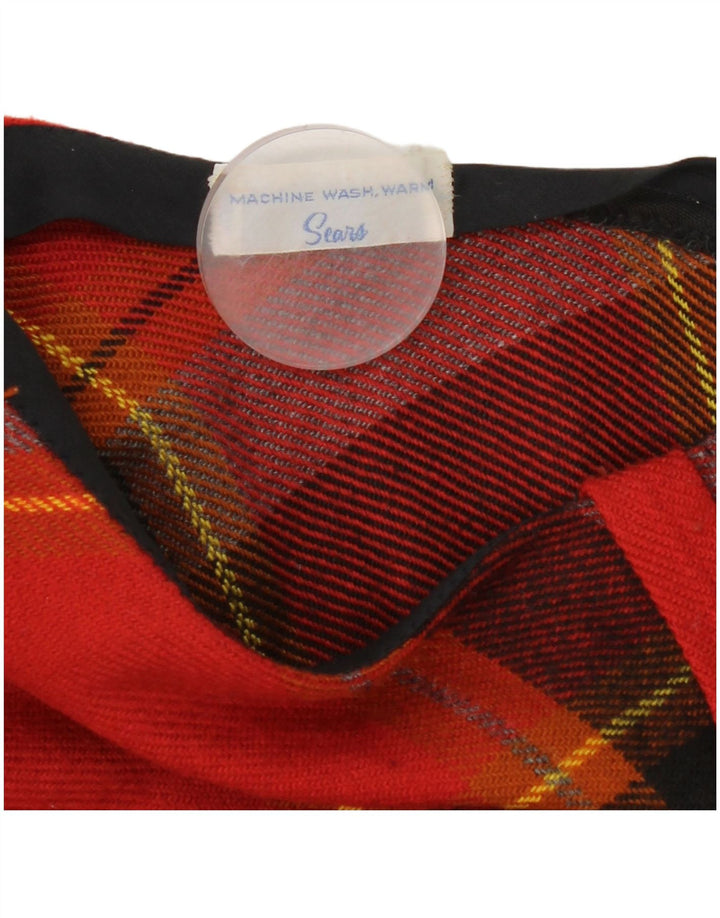 Gonna svasata da donna vintage W28 scozzese medio rosso