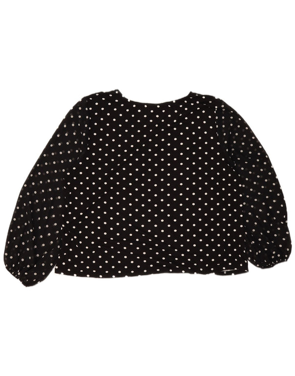Marks & Spencer Camicetta a maniche lunghe Autograph da donna UK 14 Medio Nero