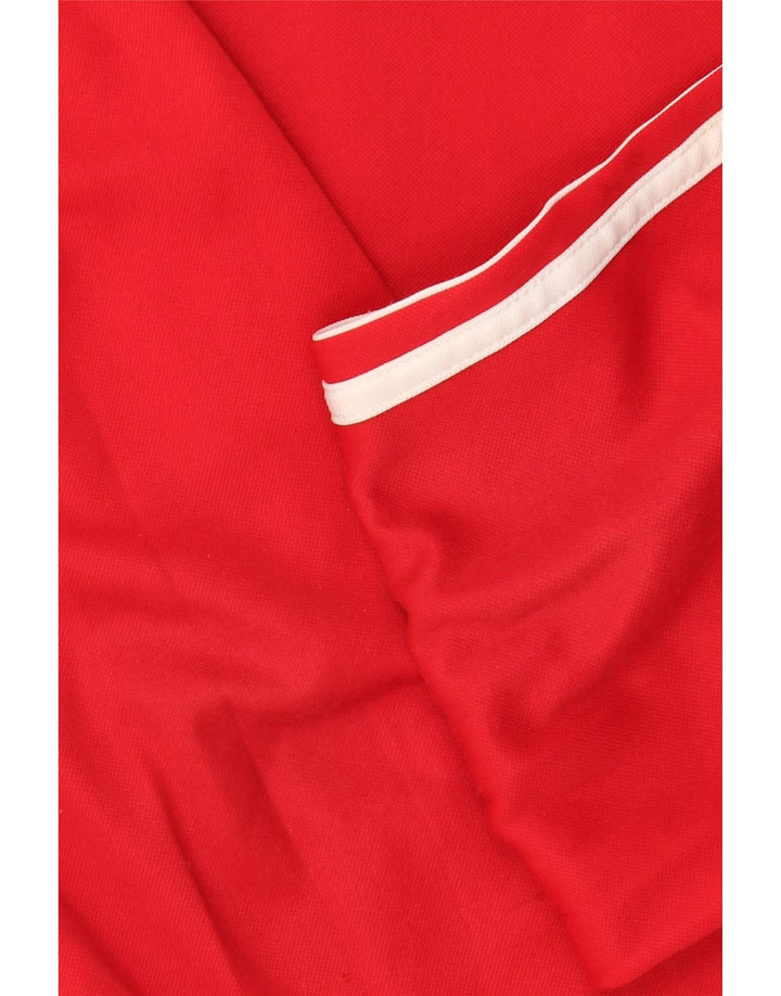 Felpa da uomo Adidas maglione UK 38/40 poliestere color block rosso medio