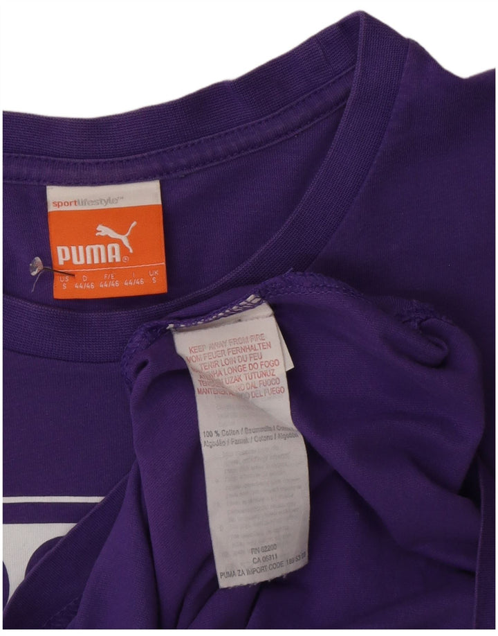 T-shirt grafica da uomo Puma Top Small in cotone viola