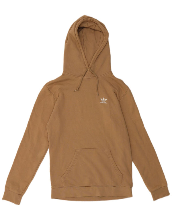 Felpa con cappuccio da uomo Adidas Small in cotone marrone