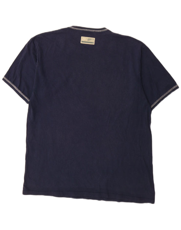 T-shirt grafica da uomo Nike Top UK 42/44 grande cotone blu navy