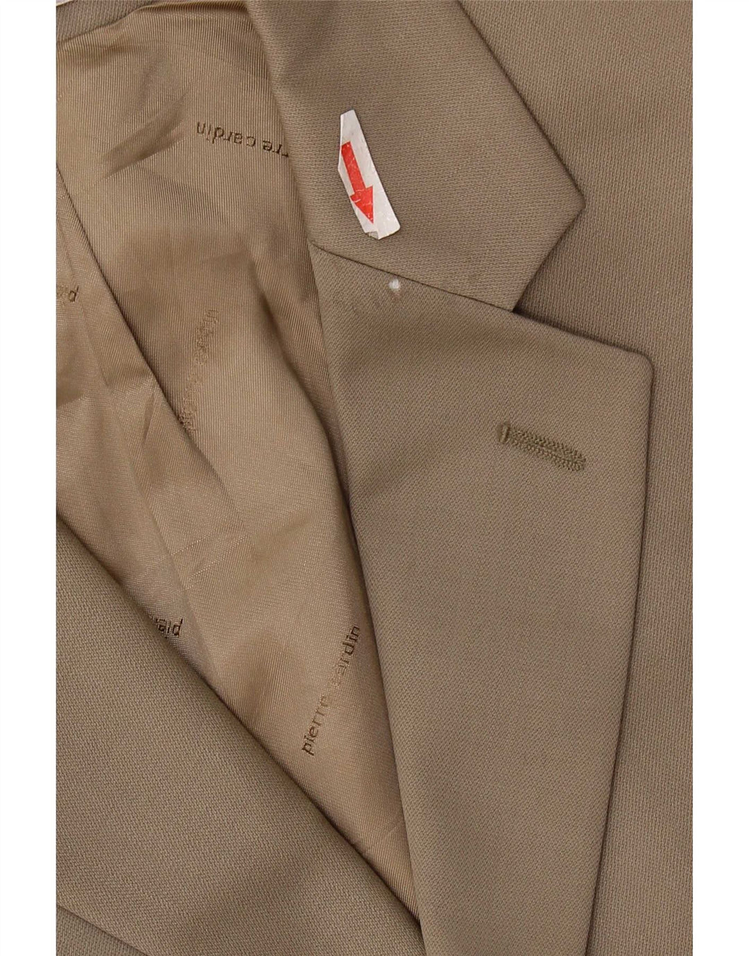 Giacca blazer a 3 bottoni da donna Pierre Cardin UK 40 Large Beige New Wool
