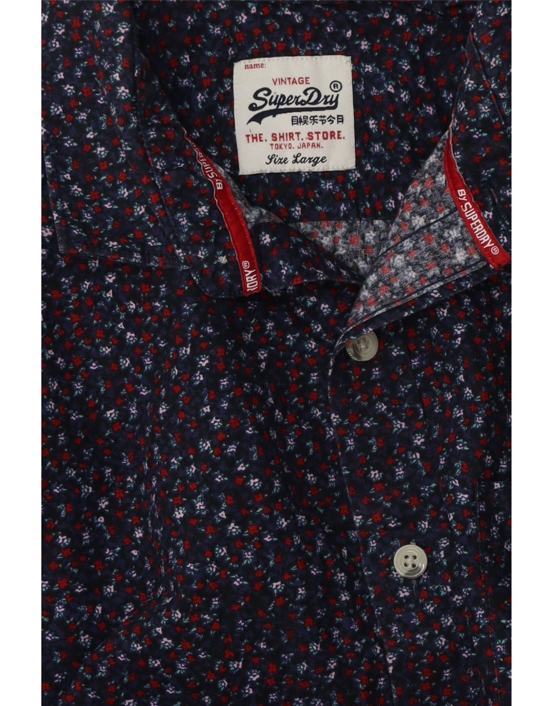 Camicia da uomo SUPERDRY grande blu navy floreale