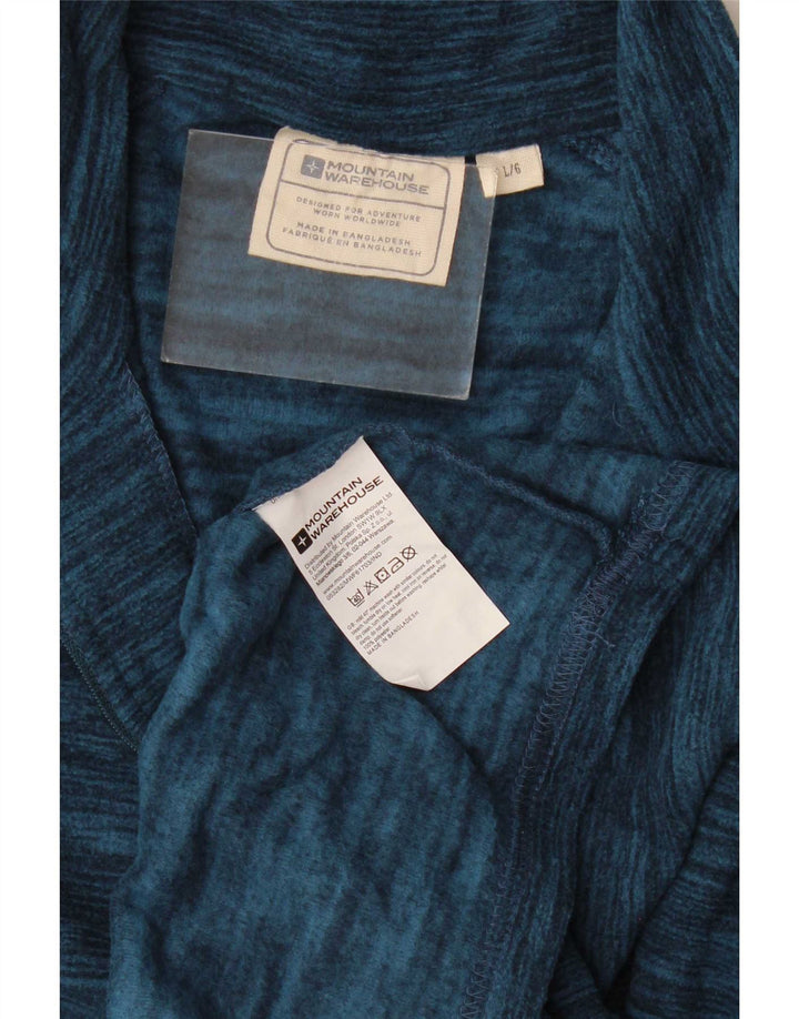 Mountain Warehouse Maglione in pile da uomo con zip e collo grande blu navy screziato