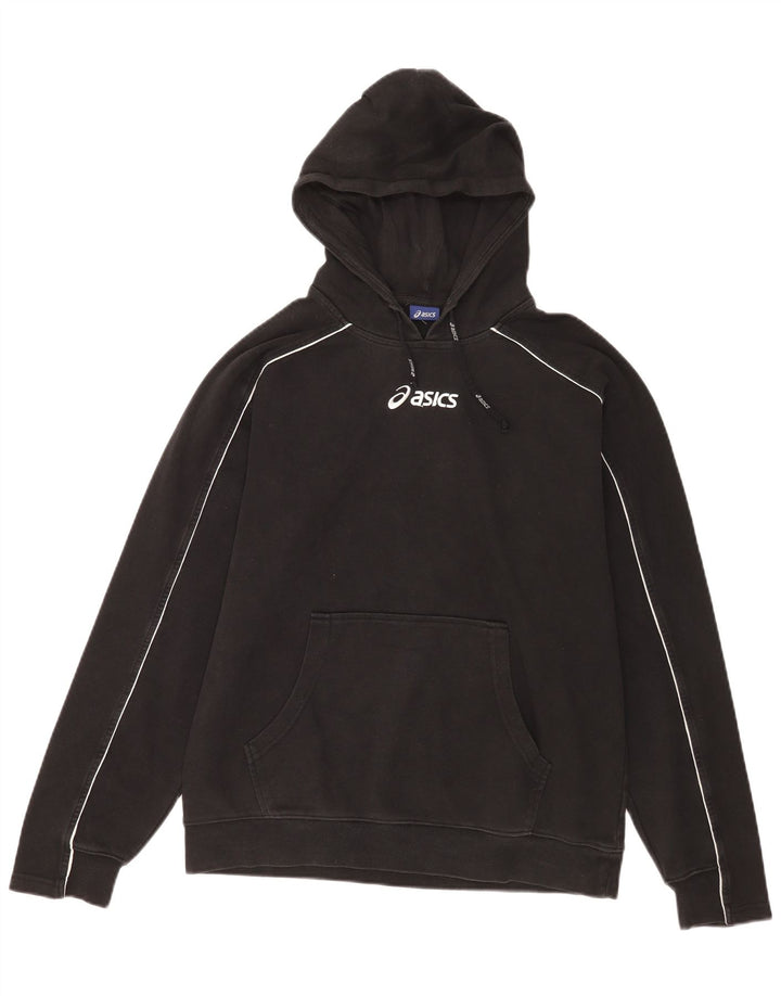 Felpa con cappuccio da uomo Asics, cotone nero medio