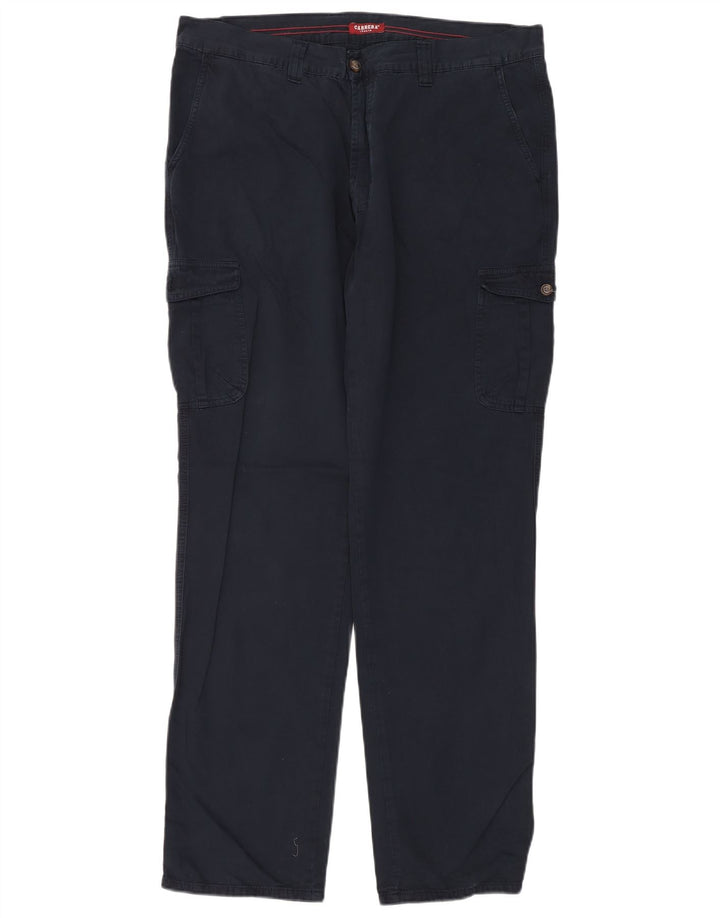 Pantaloni cargo dritti regolari da uomo Carrera W38 L34 cotone blu navy