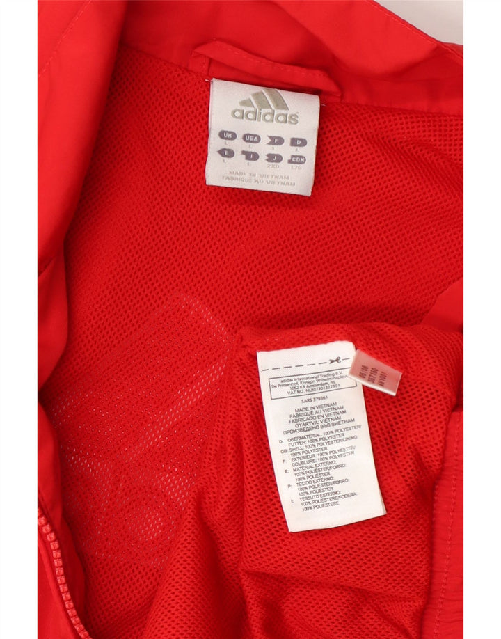 Giacca da ginnastica da donna Adidas UK 16 grande poliestere rosso