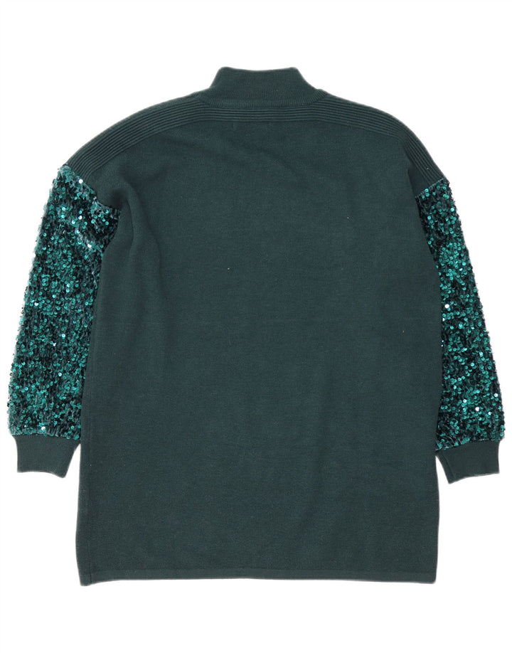 QUIZ Maglione oversize da donna con collo alto e collo alto UK 10 piccolo verde
