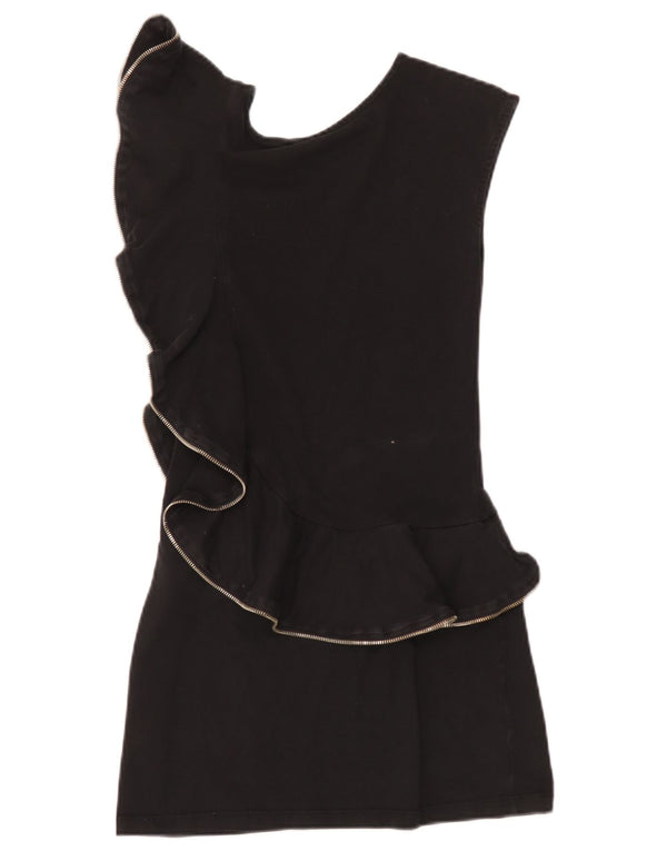 Ted Baker Womens Sleeveless Ruffle Bodycon Dress Size 1 XS Black