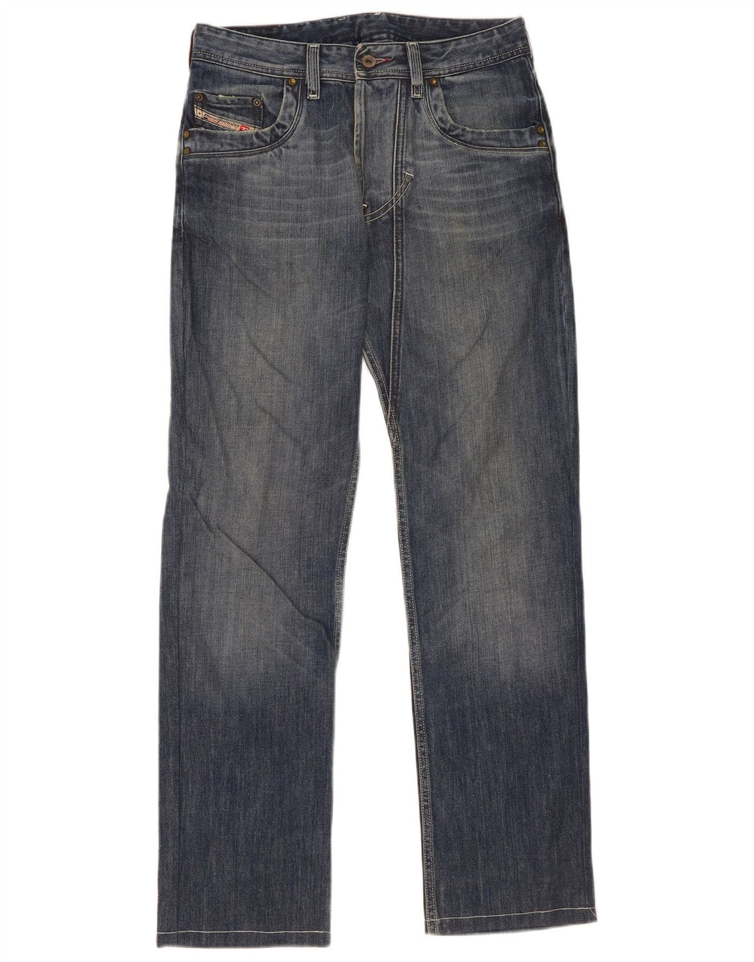 Jeans dritti da uomo Diesel W29 L32 in cotone blu