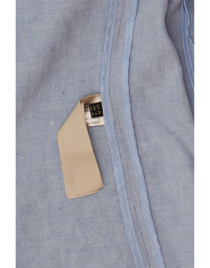 MASSIMO DUTTI Womens Loose Fit 1 Button Blazer Jacket EU 36 XS Blue Linen Vintage Massimo Dutti and Second-Hand Massimo Dutti from Messina Hembry 