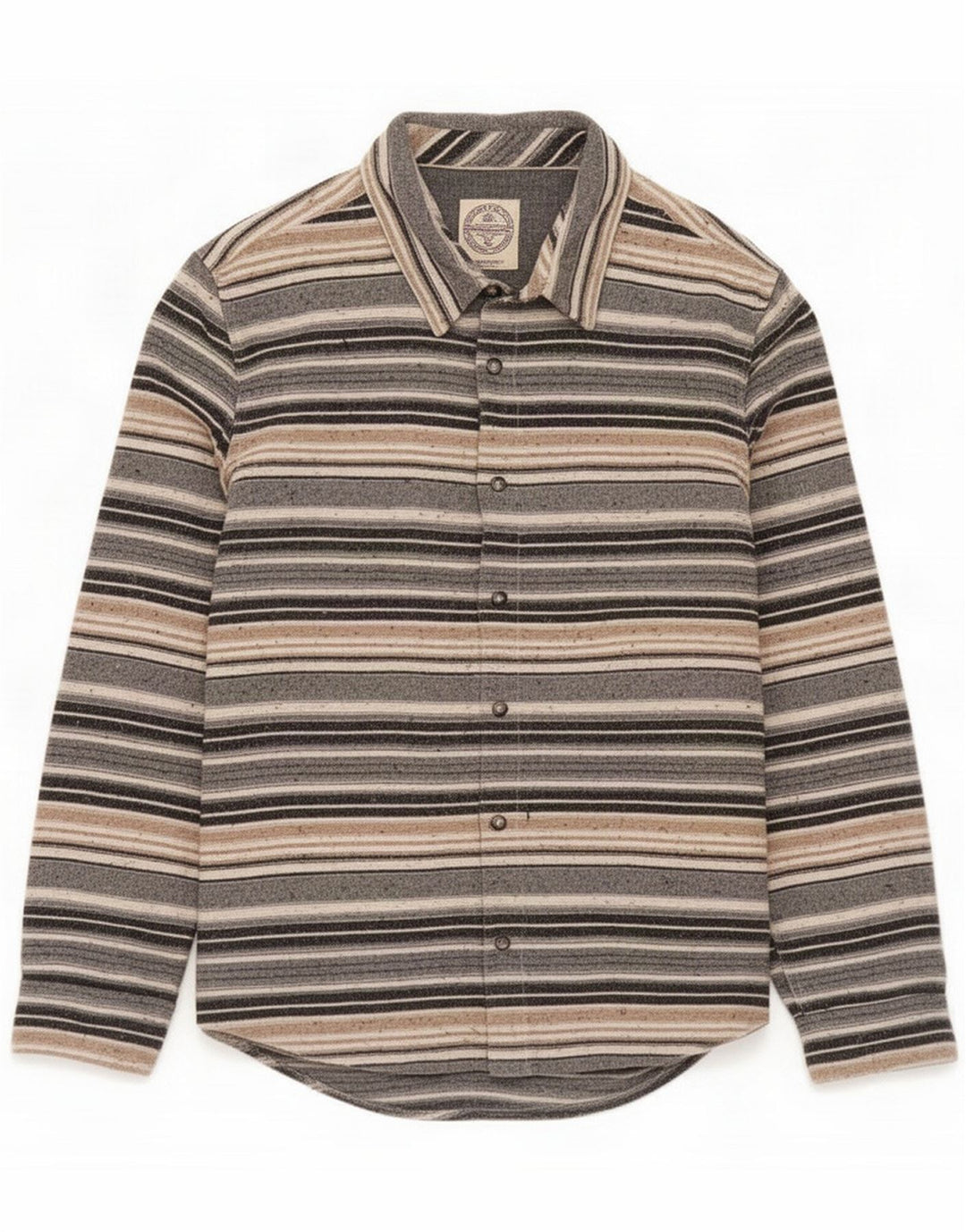 Fat Face Camicia in flanella da uomo grande in cotone a righe multicolore