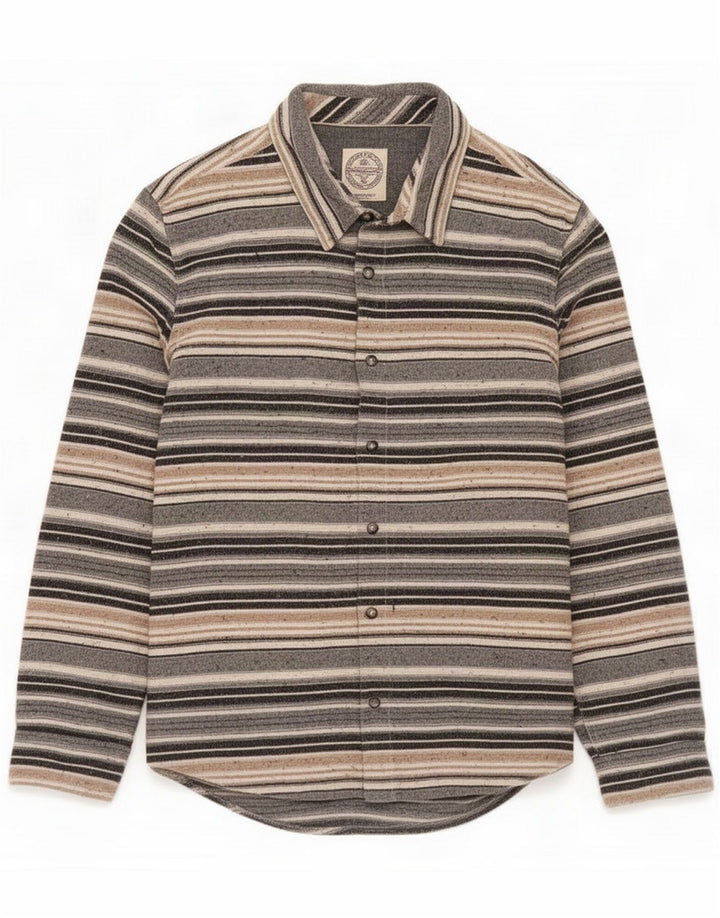 Fat Face Camicia in flanella da uomo grande in cotone a righe multicolore
