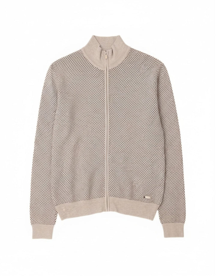 Maglia Cardigan Uomo Trussardi Large in Viscosa Maculata Grigia