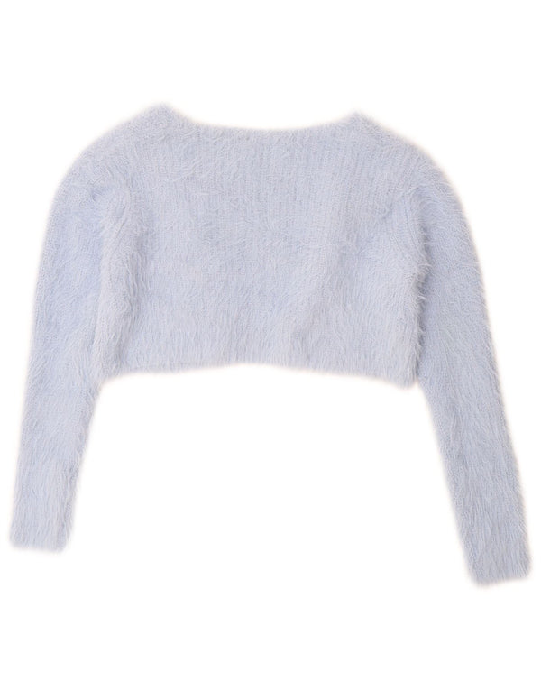 Maglione cardigan Bolero corto da donna Zara UK 10 piccolo nylon blu