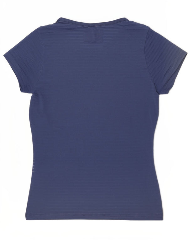 Superdry Womens Graphic T-Shirt Top UK 10 Small Blue Polyester