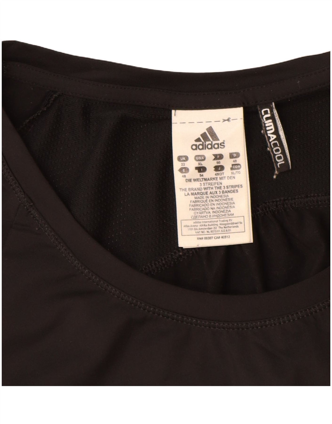 T-shirt Adidas Climacool da donna Top UK 22 XL poliestere nero