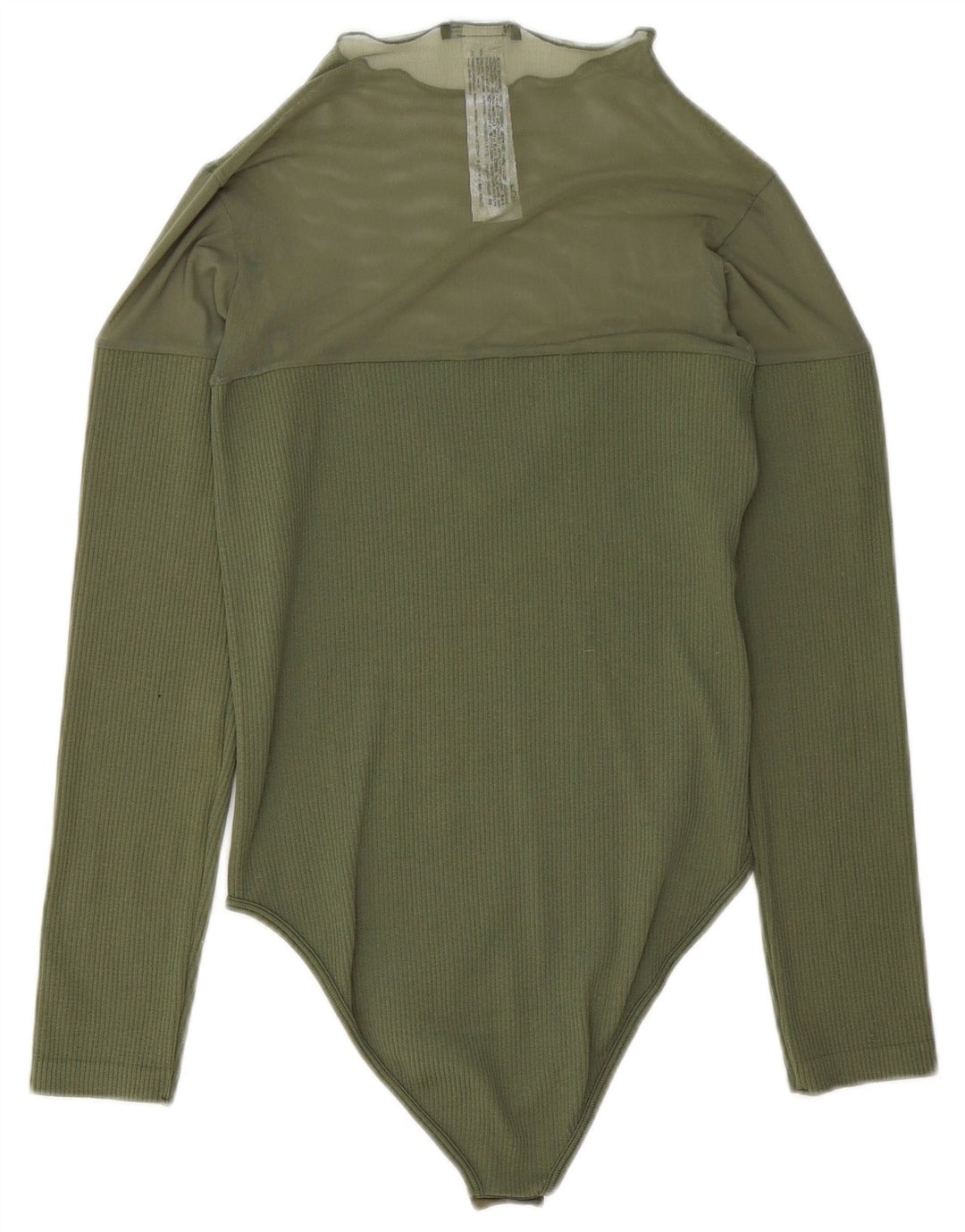 Body a maniche lunghe da donna ZARA UK 14 Verde medio Poliestere