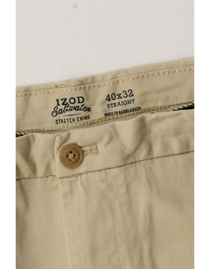 Pantaloni chino dritti da uomo IZOD Salt Water W40 L32 in cotone beige