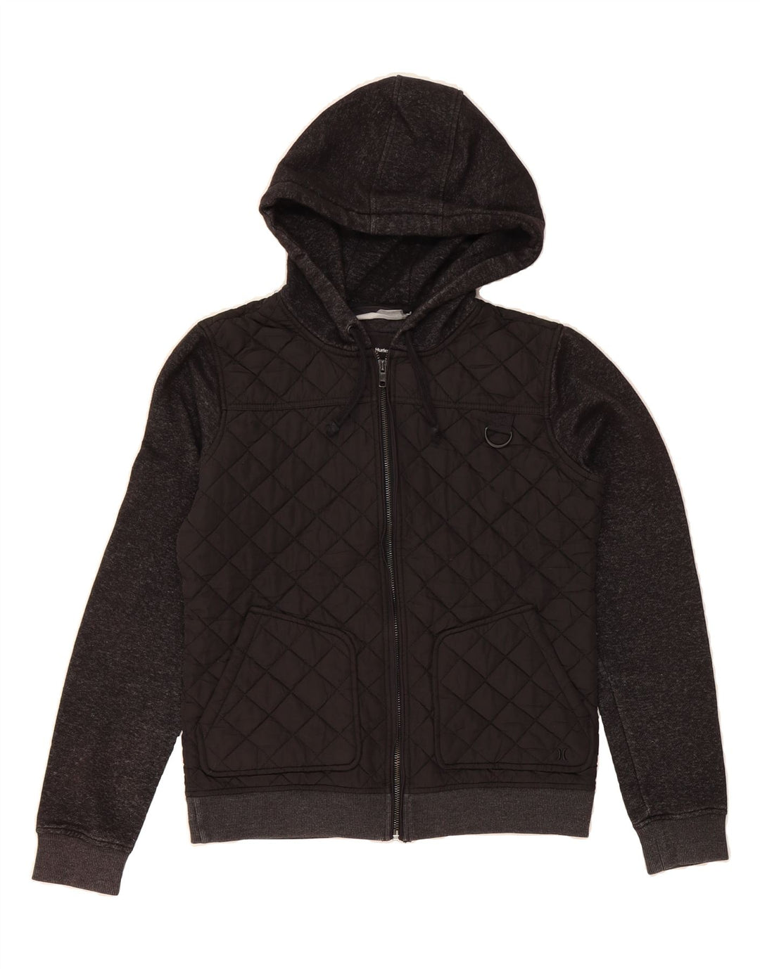 HURLEY Womens Hoodie Jumper UK 14 Medium Black Polyester Vintage Hurley and Second-Hand Hurley from Messina Hembry 