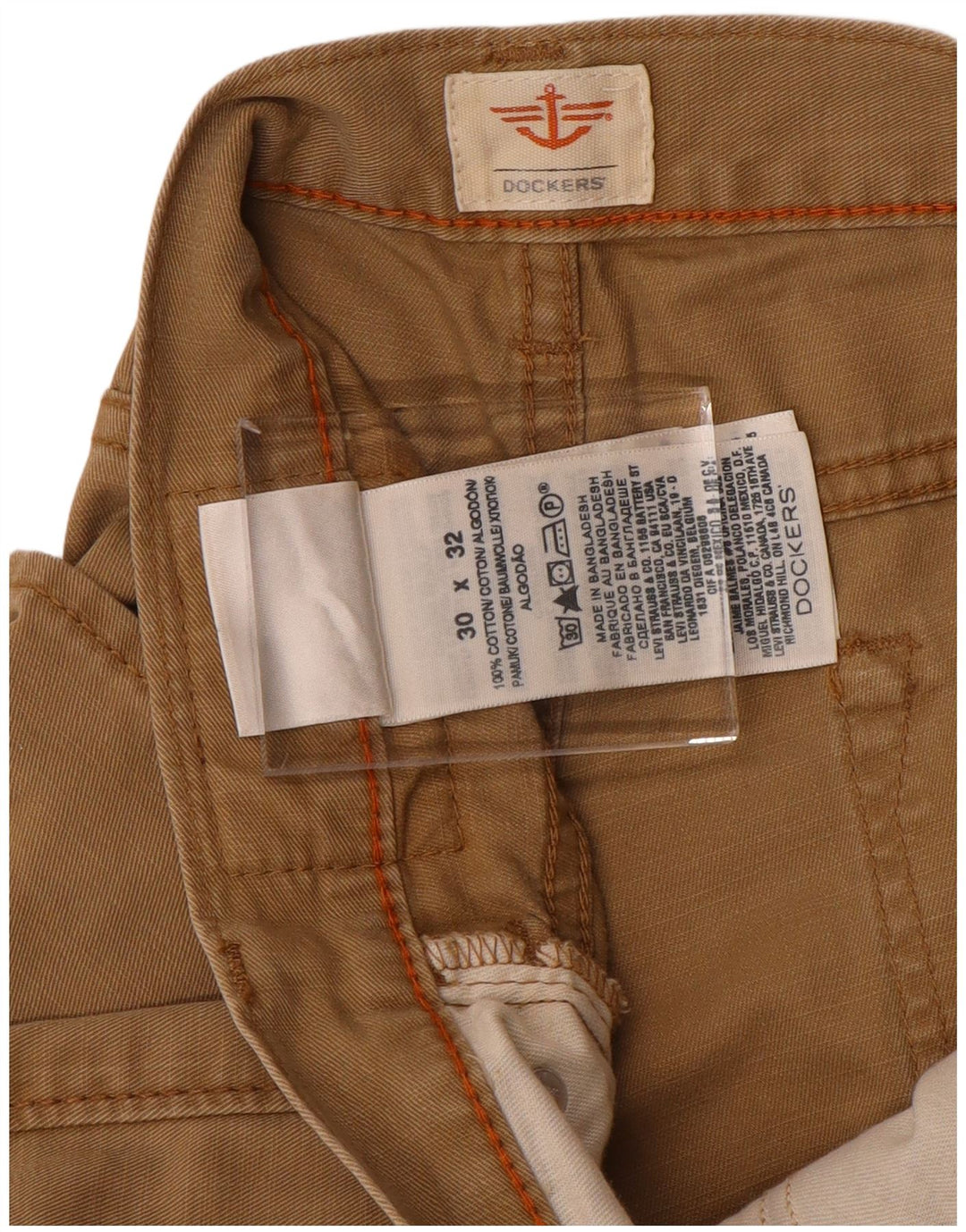 DOCKERS Pantaloni casual dritti da uomo W30 L27 Cotone beige
