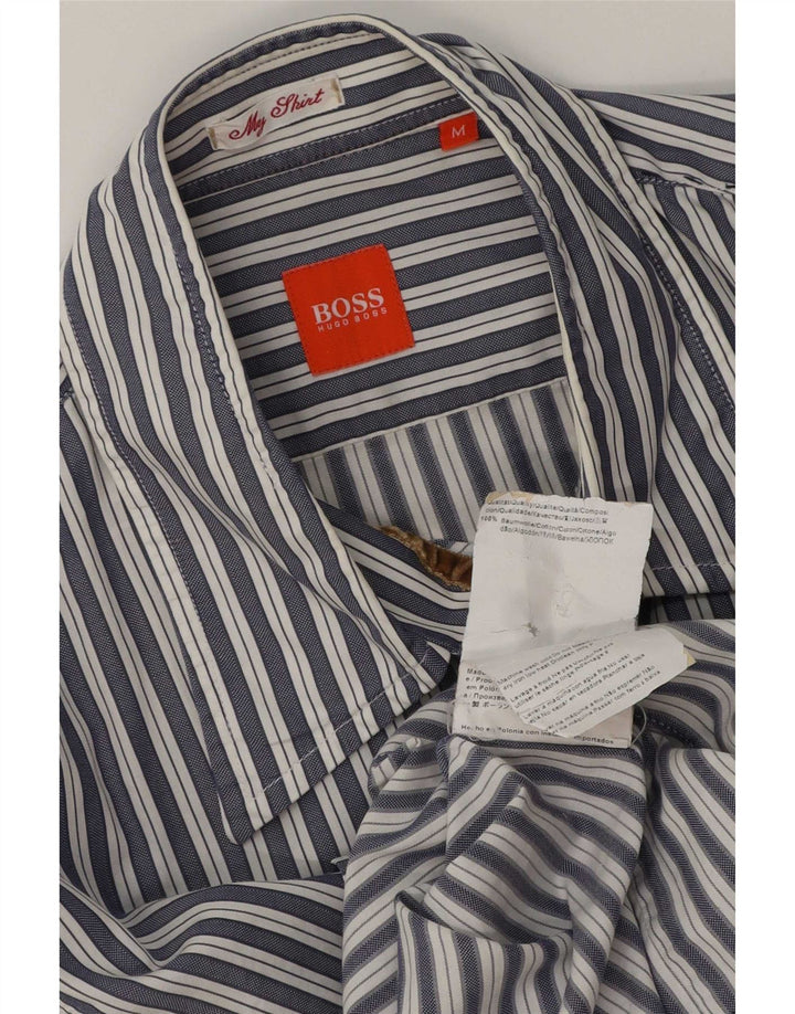 Camicia da uomo Hugo Boss in cotone a righe blu medio