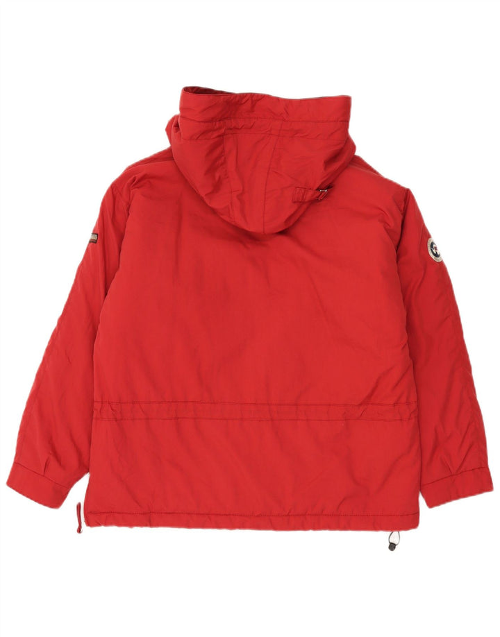 Giacca anorak con cappuccio grafico da bambino Napapijri 11-12 anni rossa in poliammide