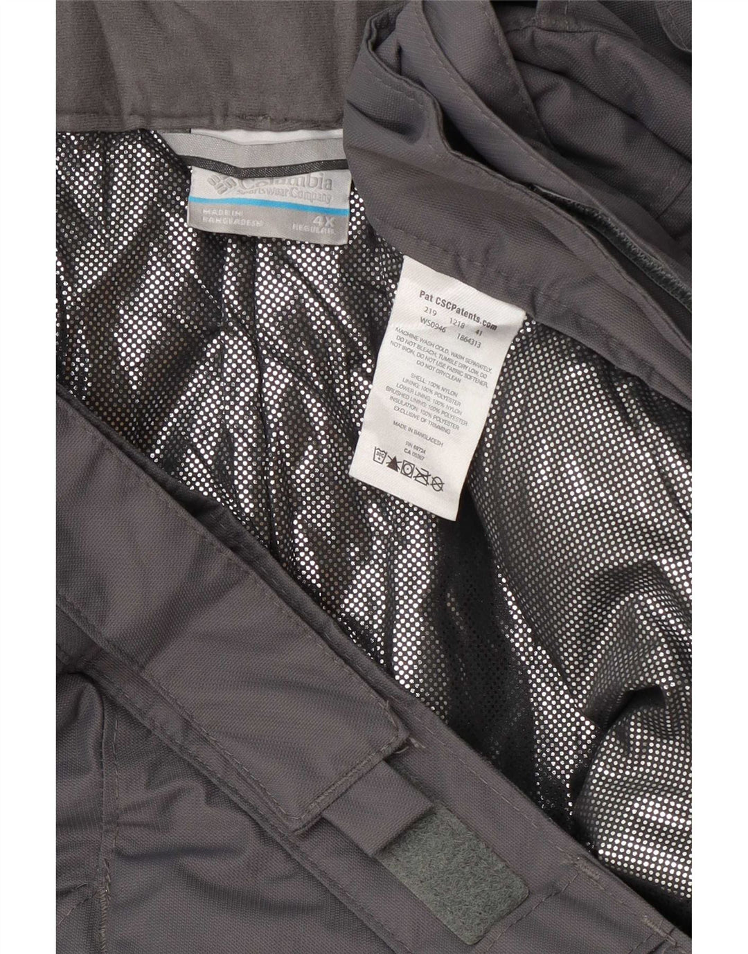 Pantaloni da sci da uomo Columbia 4XL nylon grigio