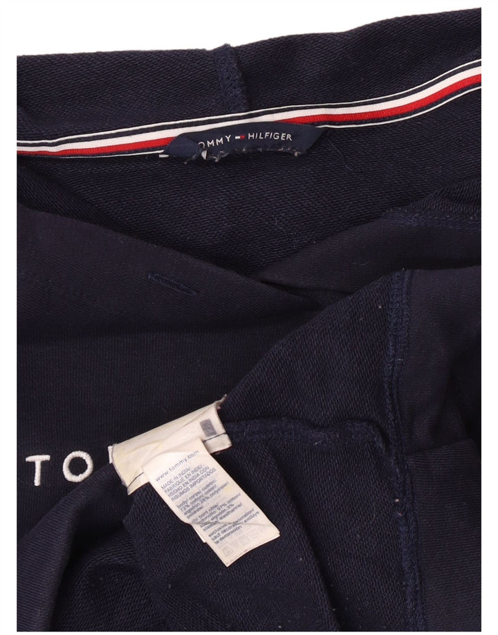 Maglione con cappuccio grafico da donna Tommy Hilfiger UK 14 cotone blu navy medio